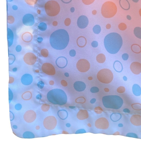 Pat the Bunny Security Blanket Lovey Baby Plush Dot Peach Blue Satin Edge - Picture 8 of 10